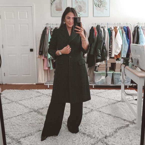 Philosophy Di Alberta Farretti Wool Pinstripe Coat sz Medium NWOT - Picture 6 of 11